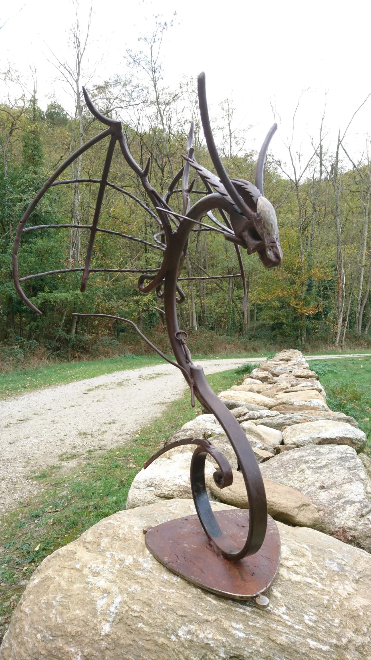 Sculpture métal dragon chauve souris n°1